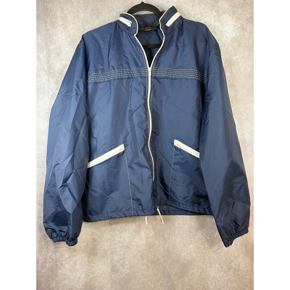 VTG Orvis Windbreaker Jacket Mens XL Navy Blue Full‎ Zip Lightweight Nylon